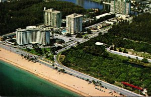 Florida Fort Lauderdale Aerial View Sunrise Boulevard and A1A Looking West