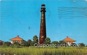 Bolivar Lighthouse Gulf of Mexico 1979 Missing Stamp light crease postal mark...