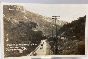 Vintage 40s National Highway US 40 Narrows Cumberland MD RPPC Photo Postcard