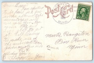 Cobb Shinn Signed Artist Postcard Anti Ford Car Goat Longville Minnesota MN 1916