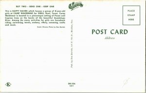 Camp Waldemar for Girls, Happy Haven, Hunt TX Vintage Postcard C57
