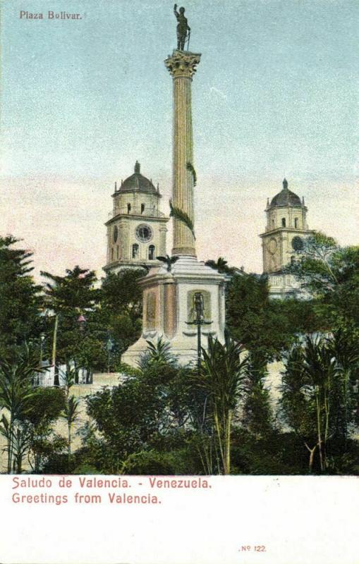 venezuela, VALENCIA, Plaza Bolivar (1899) Postcard