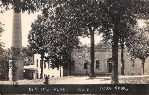 Peru Nebraska Heating Plant Real Photo Antique Postcard K13864