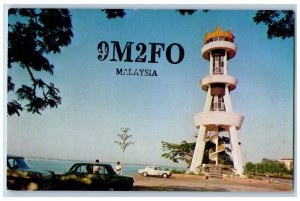 Malaysia Postcard A Tower at Seaside of Johor Bahru 1978 9M2FO QSL Ham Radio