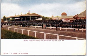 VINTAGE POSTCARD THE RACE TRACK AT THE STATE FAIR GROUNDS AT SPRINGFIELD IL 1910