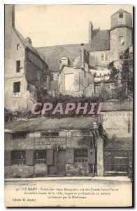 Old Postcard Le Mans Part of the old rue Remparts des Fosses Saint Pierre loc...