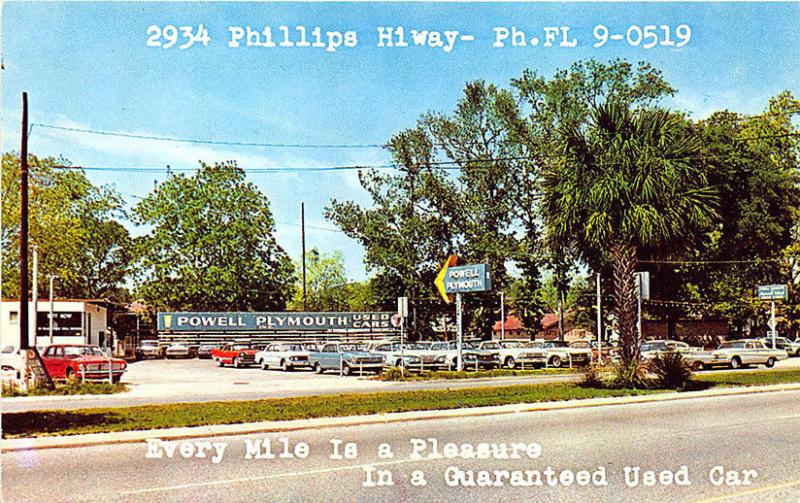 Jacksonville FL Powell Plymouth Dealership Postcard