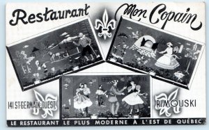 RIMOUSKI, Quebec Canada ~ Roadside RESTAURANT MON COPAIN 1961 Postcard