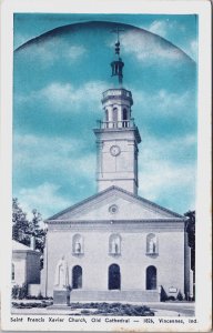 Saint Francis Xavier Church Old Cathedral Vincennes Indiana Postcard C127