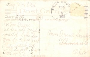 Camp Ground Ohio 1920 WWI Military Postcard Pennant Army Men Scaling Wall