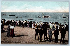 c1905's Port Huron Michigan Practice At Life Saving Station Crowd Boats Postcard