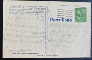 1950 Prescott AZ USA Picture Postcard Cover Native Americana Navajo Indian Boys