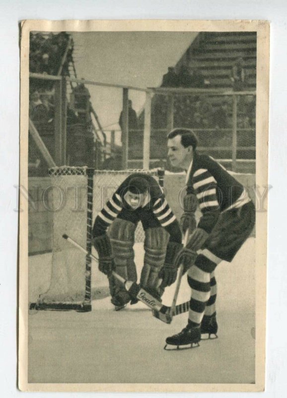 428091 SPORT Olympiade 1932 ICE Hockey Sammelwerk Tobacco Card w/ ADVERTISING