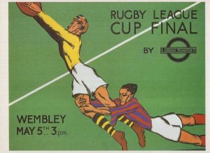 Rugby League Final 1934 Hunslet Huddersfield Transport Postcard