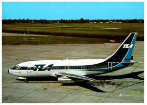 Trans European Airways Boeing 737 2M8 Airplane at Dusseldorf Postcard 1978