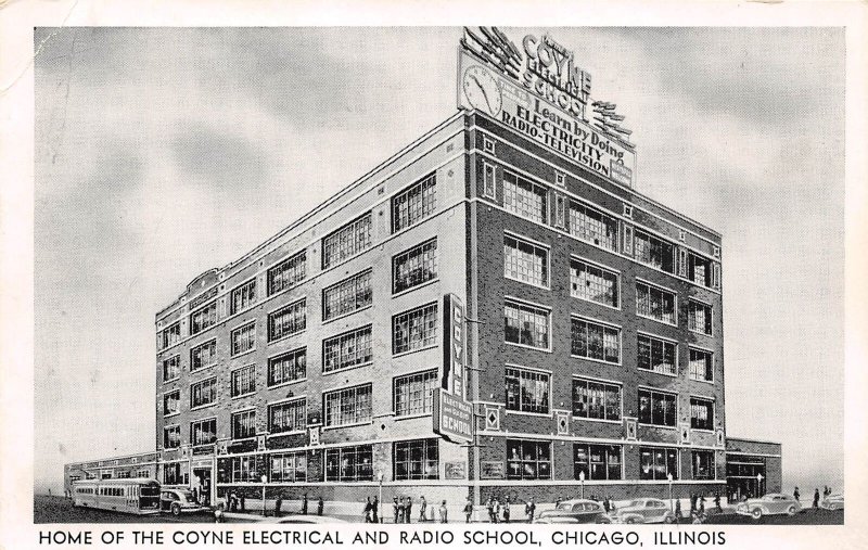 Chicago Illinois Coyne Electric & Radio School,White Border Vintage PC U7570