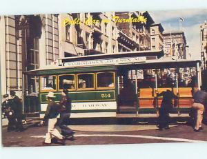 Unused Pre-1980 CLOSE-UP VIEW OF CABLE CAR San Francisco California CA hn2977@