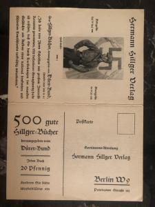 Mint WW2 Germany propaganda Postcard Hermann Hillger Publishes Third Reich