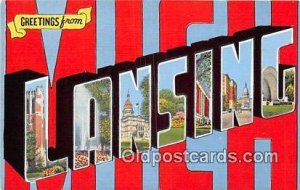 Large Letter Town Lansing Michigan, USA Unused 