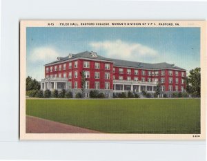 Postcard Tyler Hall, Radford College, Woman's Division Of V.P.I., Radford, VA