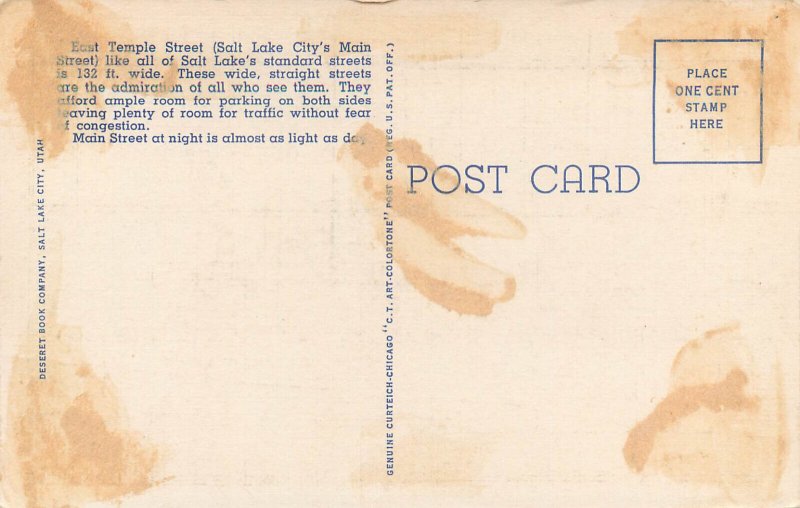 United States Salt Lake City Utah Main Street by night