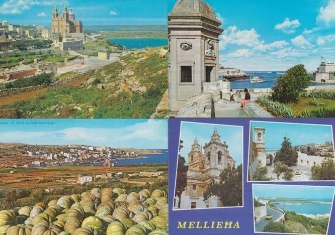 Malta Mellieha Church & St Pauls Bay 4x Postcard s