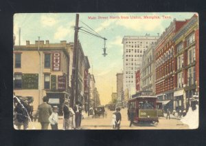 MEMPHIS TENNESSEE DOWNTOWN MAIN STREET SCENE VINTAGE POSTCARD 1911