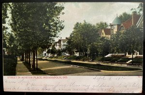 Vintage Postcard 1906 Residential Street in Morton Place, Indiana (IN)