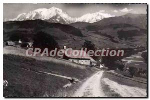 Old Postcard Megeve View On The Mont Blanc