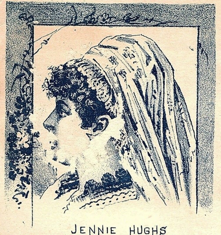1880's Jennie Hughs Chantanqua Bouquet John Dechent Brooklyn Trade Card F45