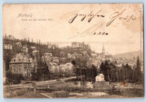 Marburg Hesse Germany Postcard View From Swan Avenue c1905 Antique Posted