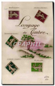 Old Postcard Fancy stamp Language Sower