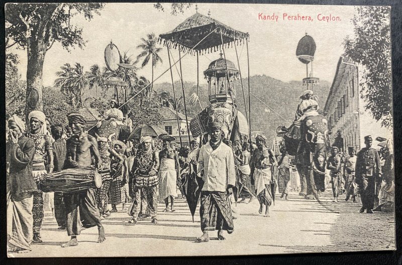 Mint Ceylon Real Picture Postcard RPPC Kandy Perahera Parade 