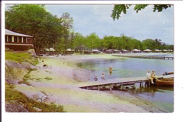 Cottages, Bayview Private Park, People and Boats at Dock, Honey Harbour, Geor...