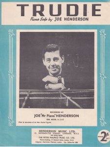 Trudie Joe Henderson 1950s Sheet Music