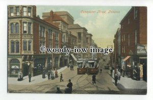 aj0507 - Lancs - Trams along Lancaster Road, in Preston - Postcard