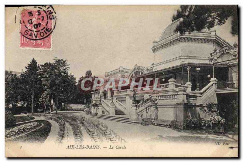 Old Postcard Casino Aix les Bains Circle