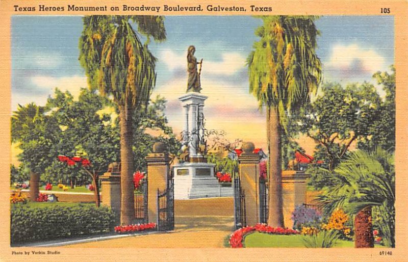 Texas Heroes Monument - Galveston, Texas TX  