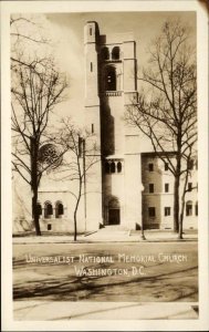 Washington DC Universalist Nat'l Memorial Church Real Photo Vintage Postcard