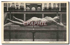 Postcard Ancient Pompeii Impronta di Giovane Donna