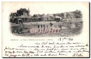 Old Postcard Beuzeval The Beach and I Establishment of the Baths