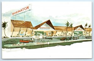 DAYTONA BEACH, Ormond Florida FL ~ SHERATON MOTOR INN 1960s-70s Artist Postcard