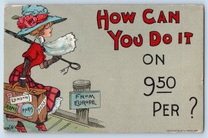 Dwig Signed Artist Postcard How Can You Do It Woman From Europe Portland OR 1909