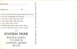 Radio Tiger, Non Postcard Backing Quebec Unused 