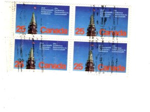 23rd Parliamentary Conference, Block of Four Canada Stamps, 1977, #740