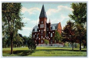 c1910 Leander Clark College Main Building Exterior Building Toledo Iowa Postcard