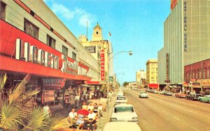 St Petersburg FL Downtown Storefronts Liggett Rexall Old Cars, Postcard