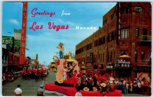 LAS VEGAS, NV   Fremont Street HELLDORADO PARADE FLOAT  1955  Postcard