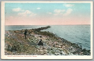 SCITUATE MA NORTH BREAKWATER ANTIQUE POSTCARD