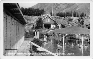 H9/ Lava Hot Springs Idaho RPPC Postcard 1935 Health Baths Swimming